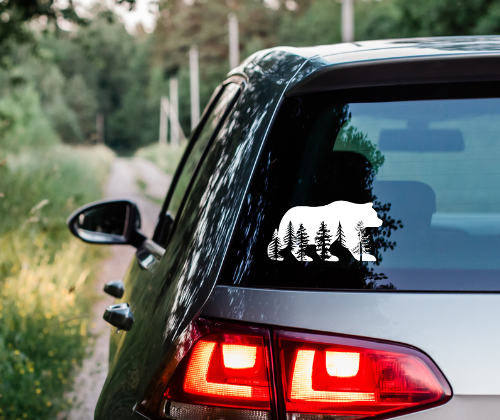 Woodland Bear Car Window Decal