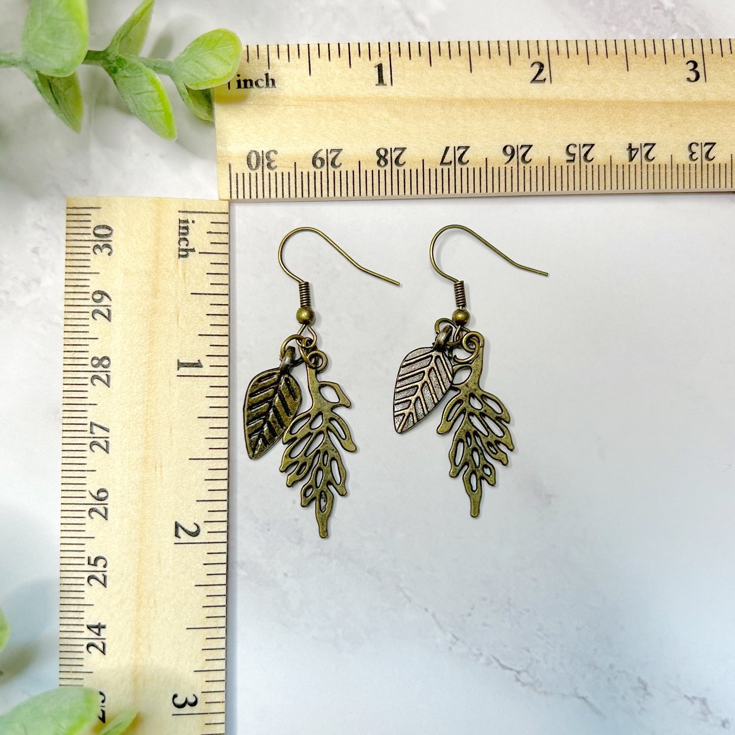 "Cascade" Antique Bronze Leaf Earrings