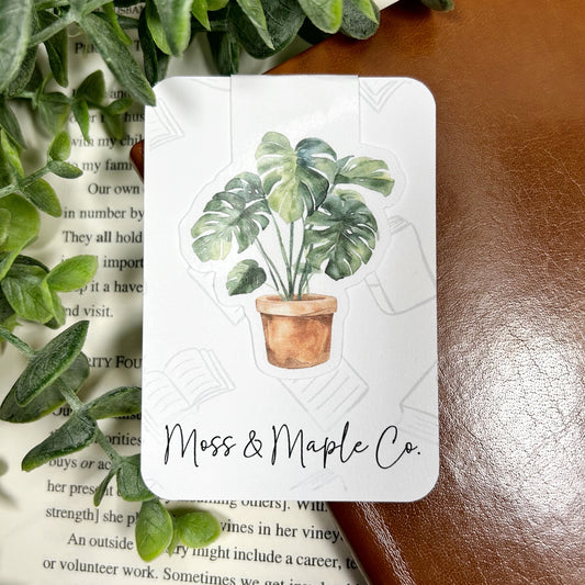 Monstera Watercolor Magnetic Bookmark