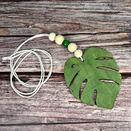 Monstera Rear View Mirror Charm