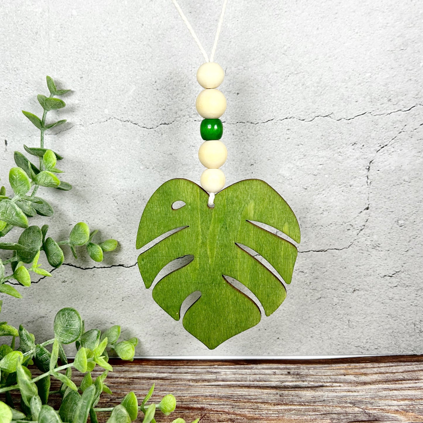 Monstera Rear View Mirror Charm