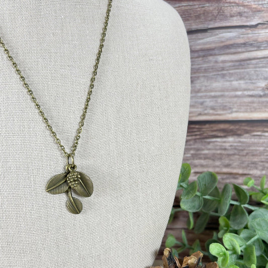 "Pine & Petal" Antique Bronze Necklace