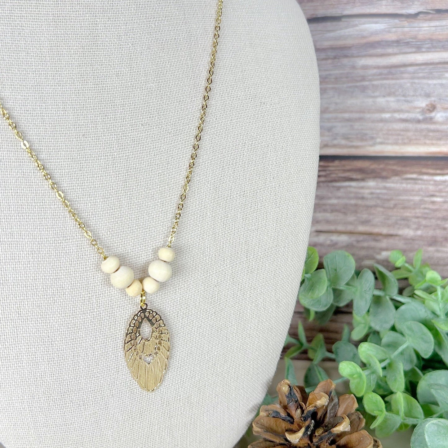 "Golden Serenity" Golden Cutout Necklace