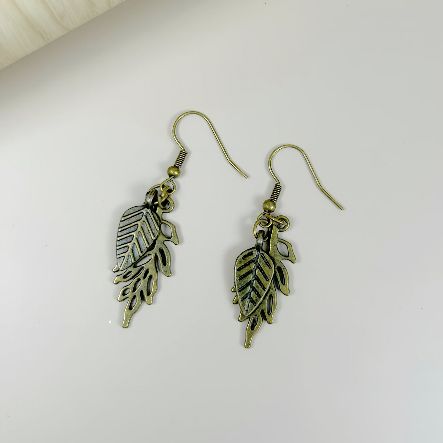 "Cascade" Antique Bronze Leaf Earrings